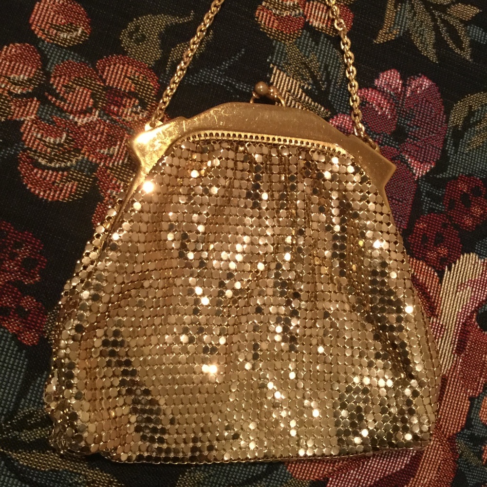 Whiting And Davis Gold Mesh Small Evening Purse - image 1